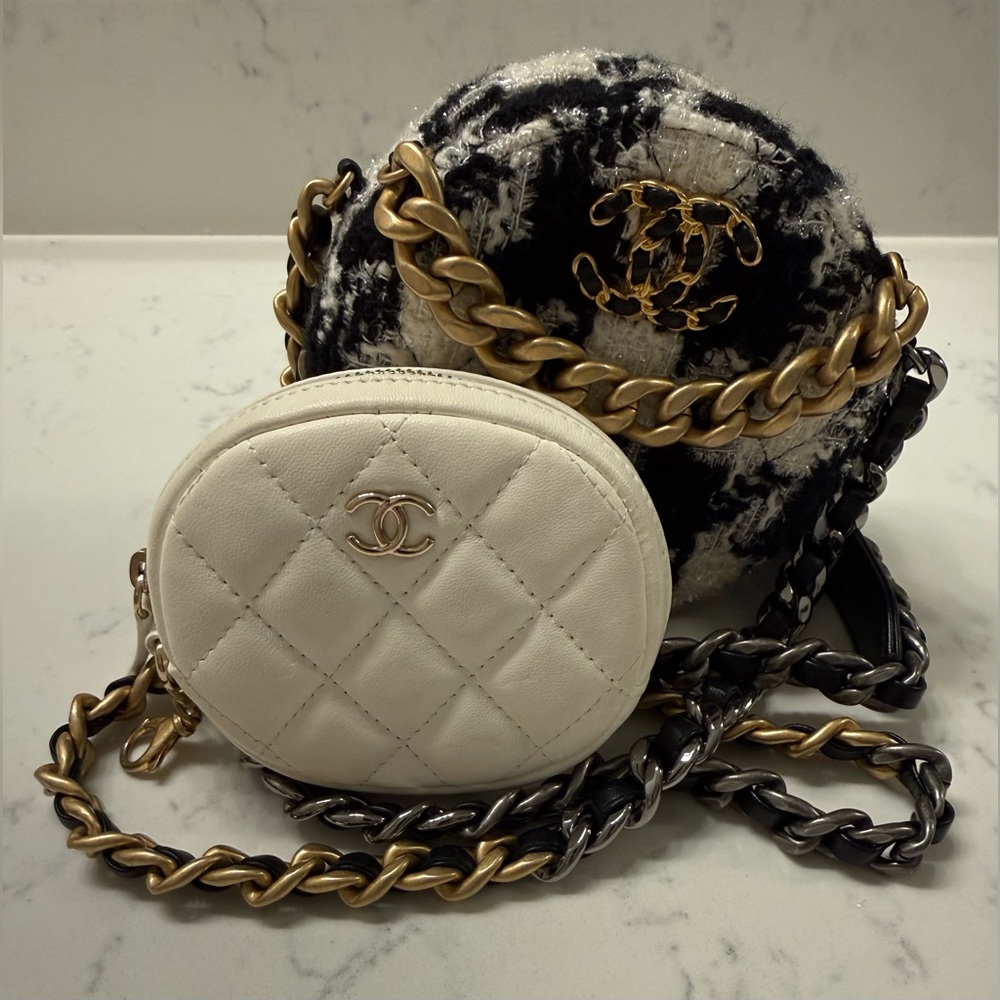 Chanel 19 Round Tweed Handbag